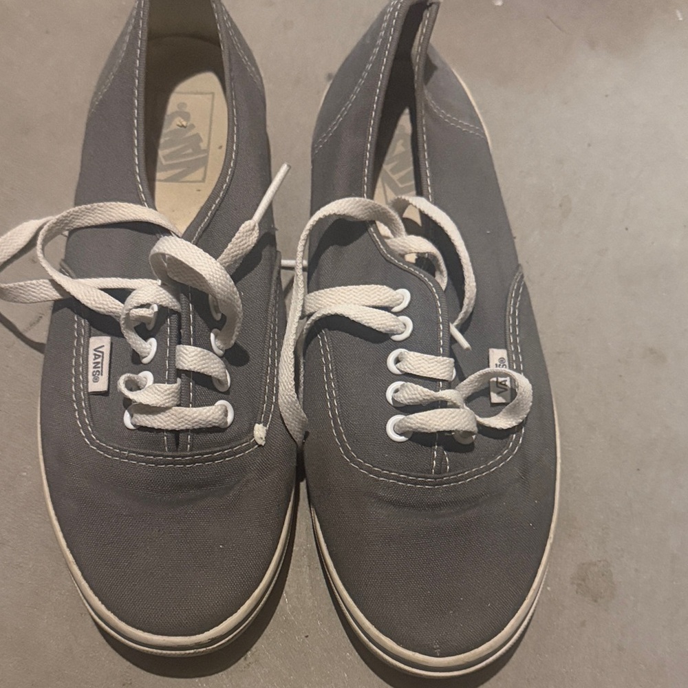 Vans Charcoal Canvas Sneakers with White Accents